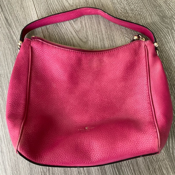 KATE SPADE Deep Cranberry Leather Hobo Bag - Picture 1 of 9